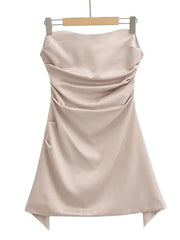 Strapless Satin Mini A-Line Dress