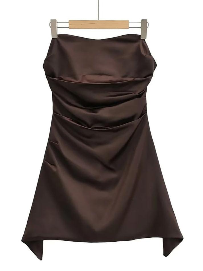 Strapless Satin Mini A-Line Dress