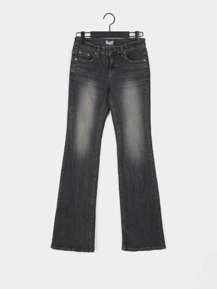 Vintage Low Rise Wash Flare Jeans