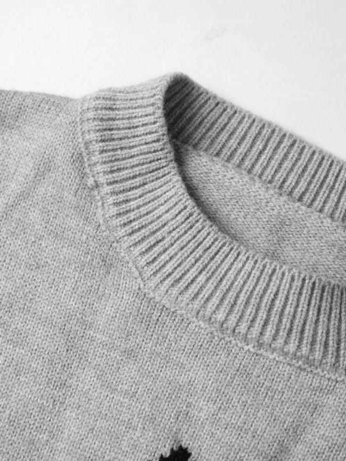 Vintage Star Jacquard Crew Neck Sweater