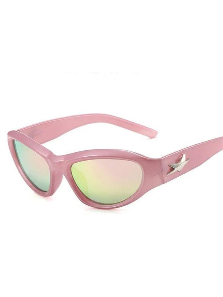 Star Embellish Cat Eye Futuristic Sunglasses