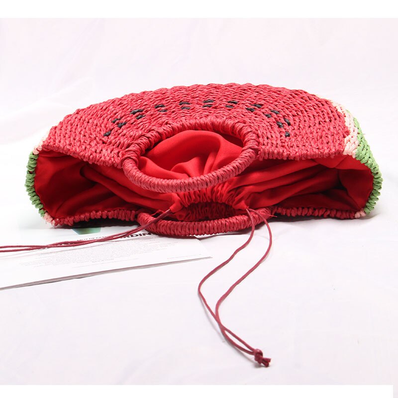 Boho Bag, Woven Rope Handbag, Alba Red Watermelon