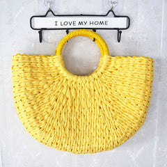 Boho Bag, Woven Rope Handbag, Alba Yellow Blue
