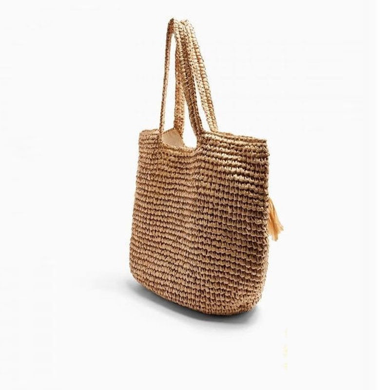 Boho Bag, Woven Straw Handbag, Savanna Tote