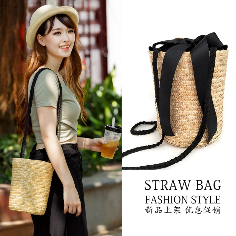 Boho Bag, Woven Straw Handbag, Alice Bag