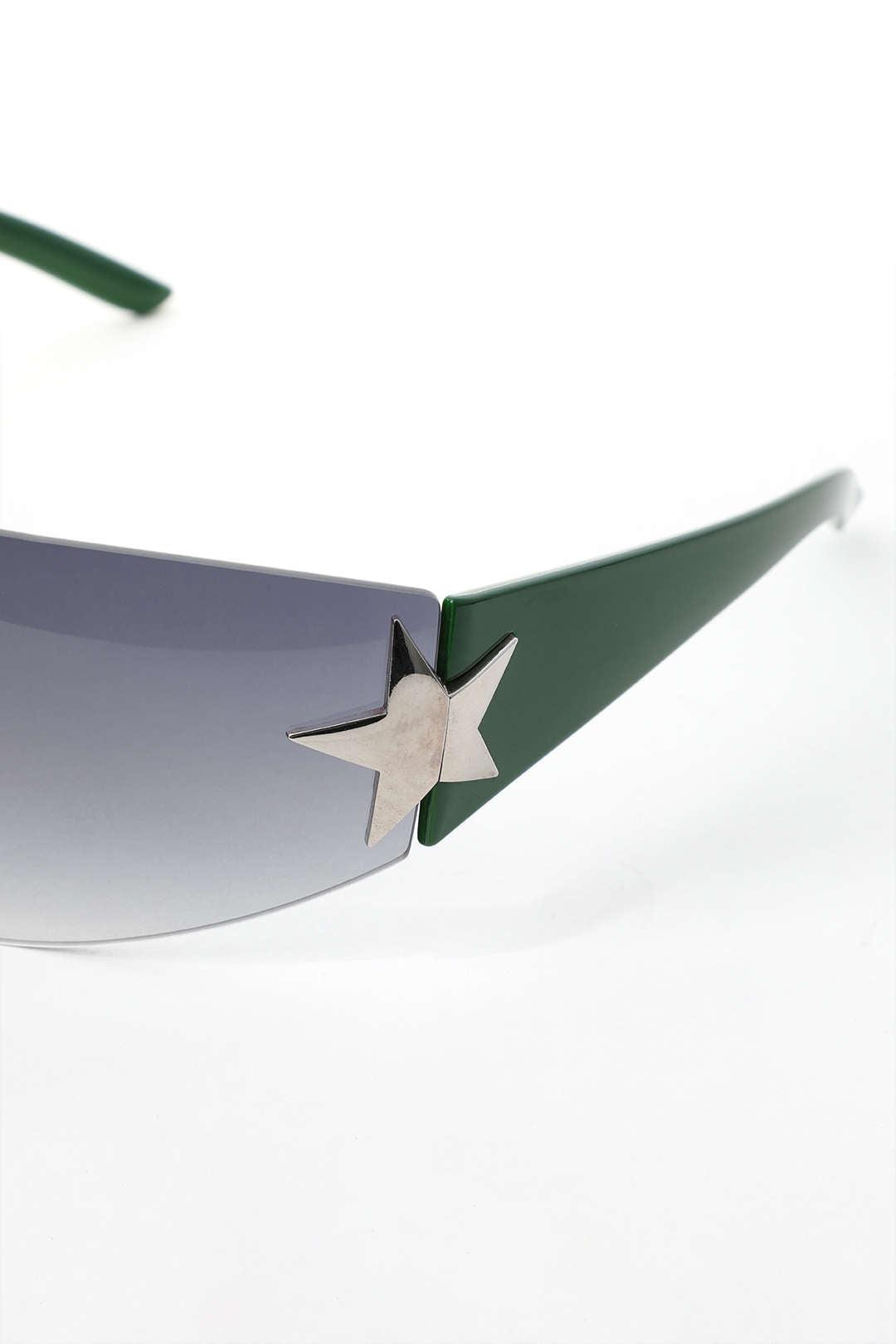 Star Decor Wraparound Rimless Sunglasses