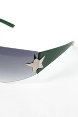 Star Decor Wraparound Rimless Sunglasses