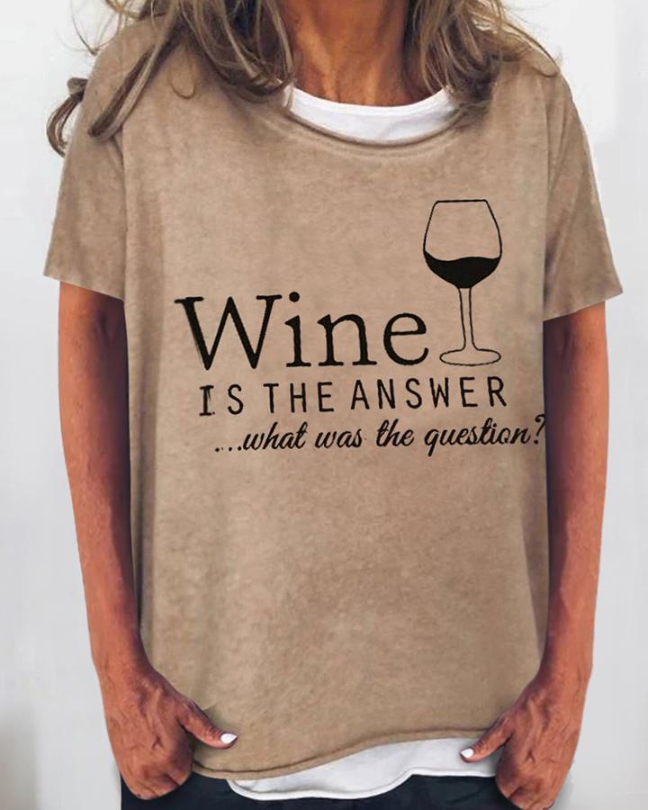 Wine Is The Answer Top(4Colors)