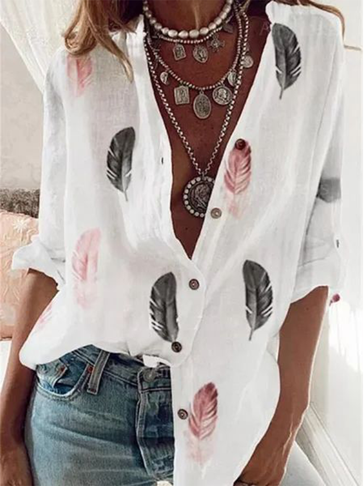 Feather Printed Casual Shirt