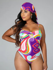 Sexy Straps Slim Print One-piece Swimsuit