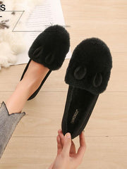 Round Toe Rabbit Hair Shallow Tods