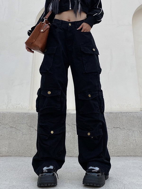Multi Pockets Vintage Baggy Cargo Jeans