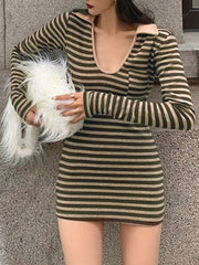 Polo Striped Long Sleeve Mini Dress