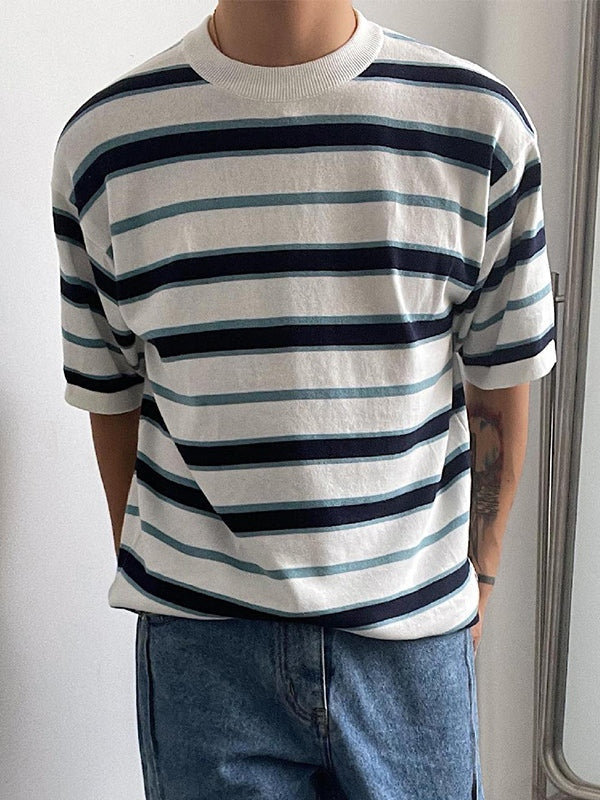 Men's Retro Striped Short Sleeve Tee