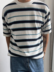 Men's Retro Striped Short Sleeve Tee