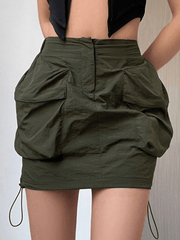 Green Parachute Mini Skirt