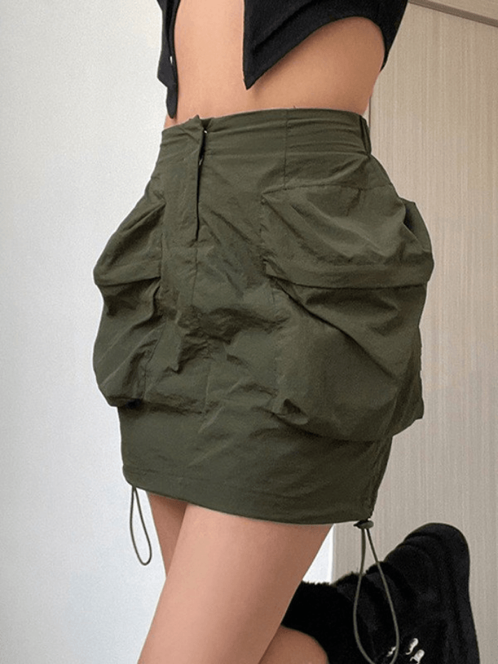 Green Parachute Mini Skirt