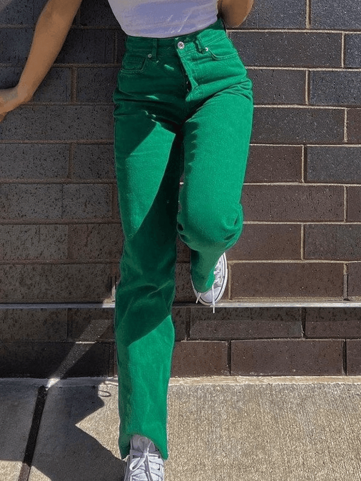 Green Wash Vintage Boyfriend Jeans
