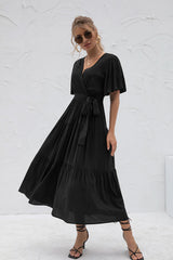 Boho Maxi Dress, Sundress, Kiara in Black