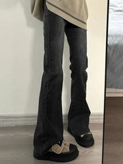 Washed High Rise Slim Flare Jeans