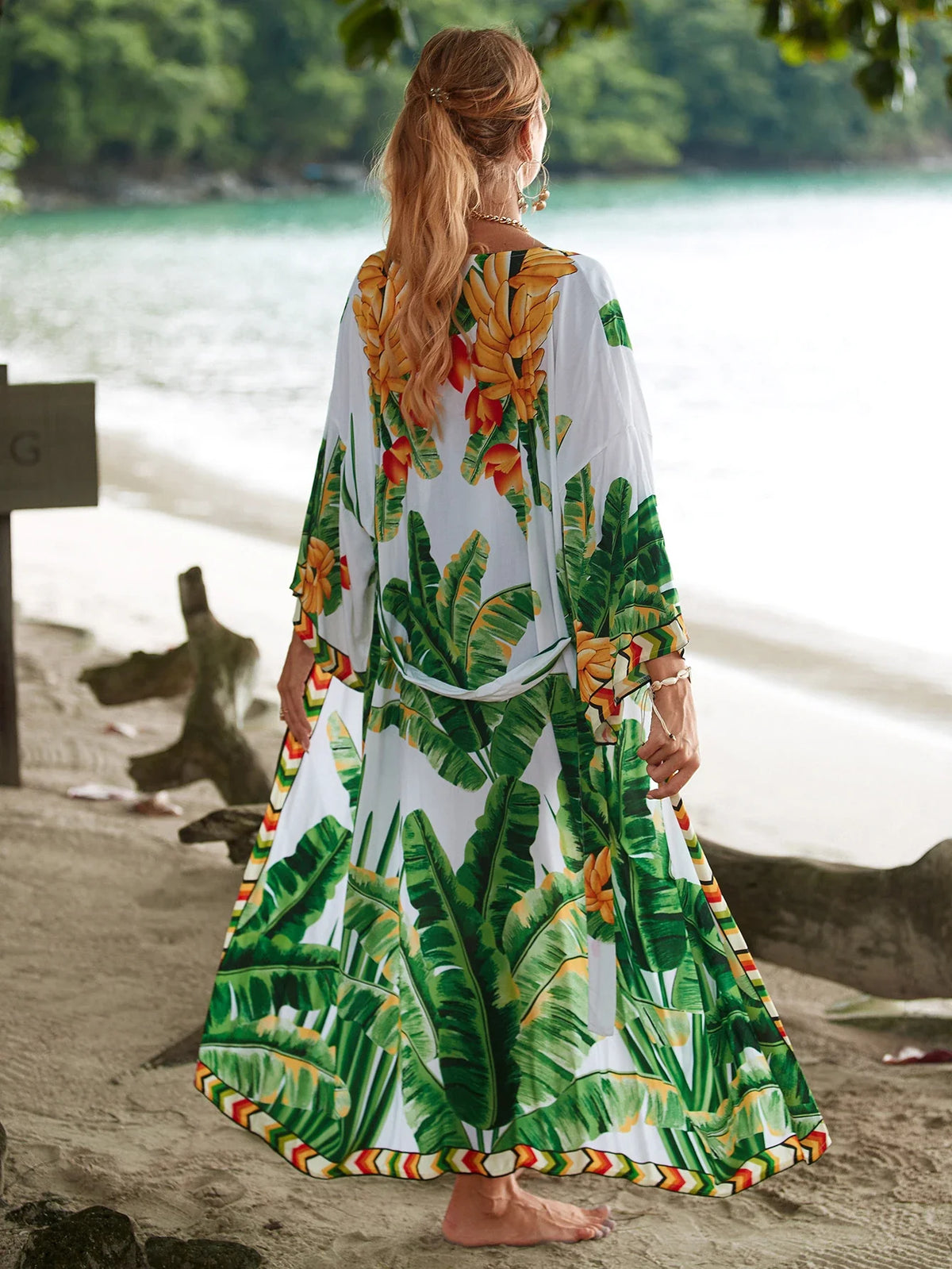 Beach Robe - Boho Robe - Summer Chic Cover-Up with Talulla Banana Leaf