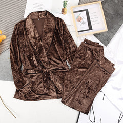 Boho Pajamas, Pajamas Sets for Women, PJ Velvet Desireee in Brown