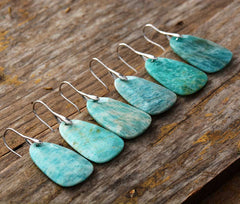 Boho Earrings, Dangle Earrings,  Mint Amazonite