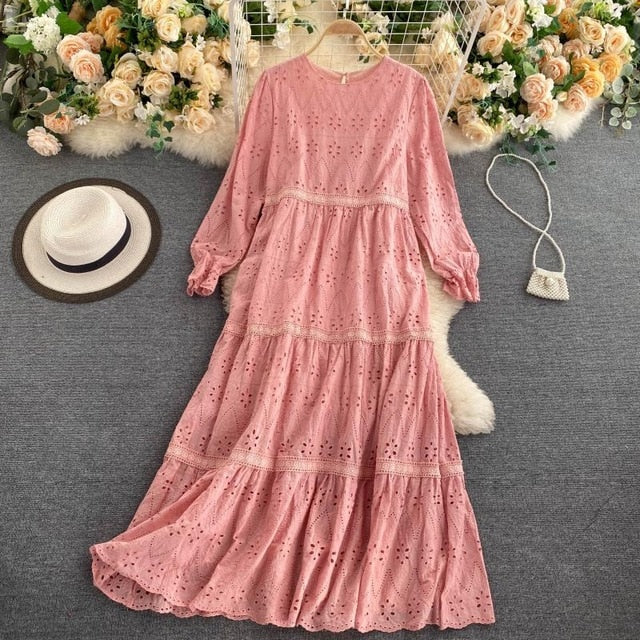 Boho Mini Dress, Boho Vintage Lace Dress, Vivein White, Pink and Beige