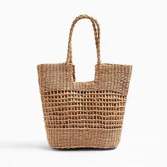 Boho Bag, Woven Straw Basket Bag, Rattan Bag, Brown Alana