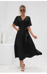 Boho Maxi Dress, Sundress, Kiara in Black