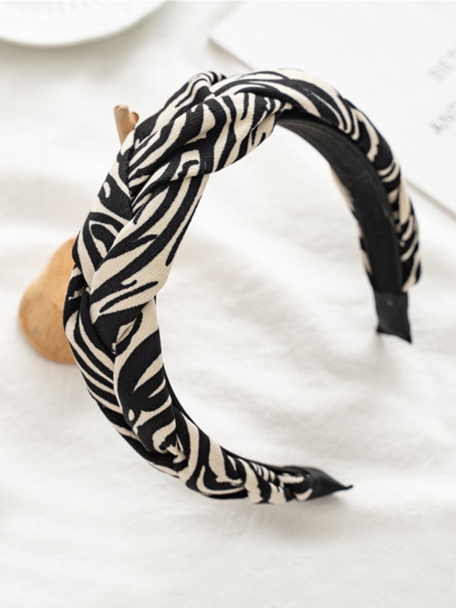 4pcs Zebra-stripe Print Hair Hoops