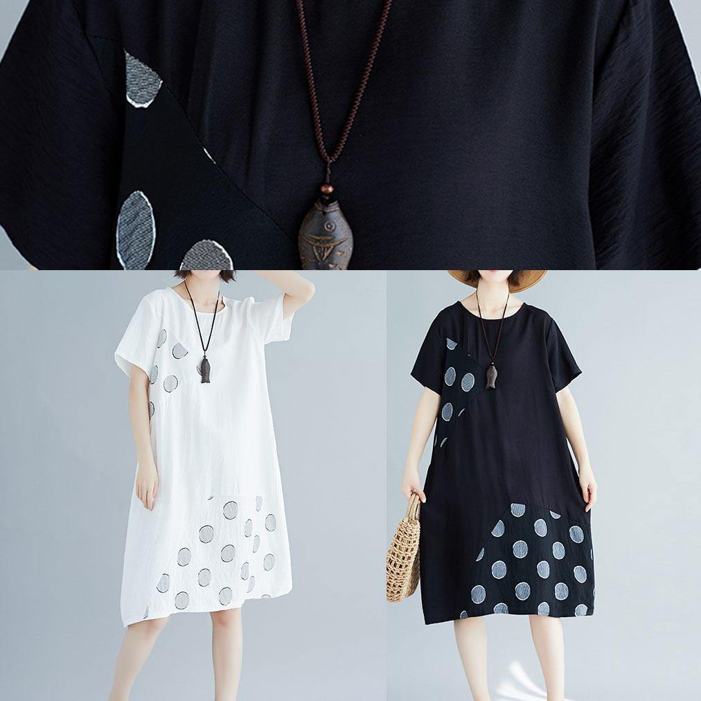 Modern patchwork Cotton tunics for women Tunic Tops white Dresses summer