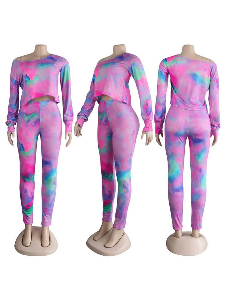 2 Piece Tie Dye Shirts Pant Rompers Jumpsuits