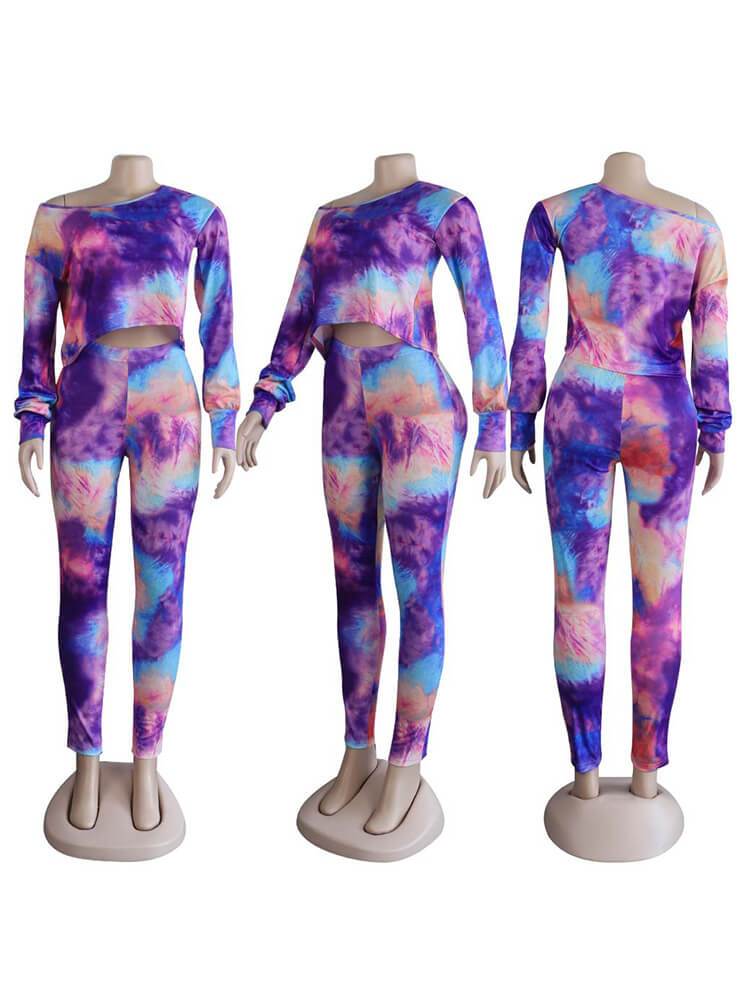 2 Piece Tie Dye Shirts Pant Rompers Jumpsuits